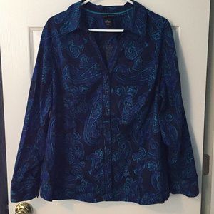 Lane Bryant Paisley Button Down size 24